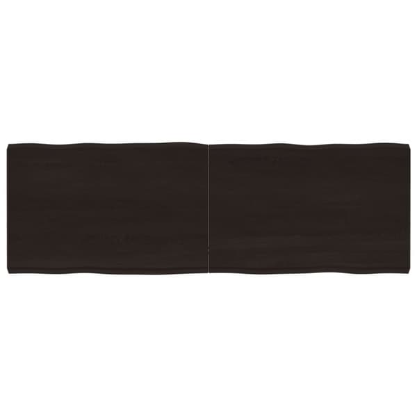 bordplade 180x60x(2-6) cm naturlig kant behandlet træ mørkebrun