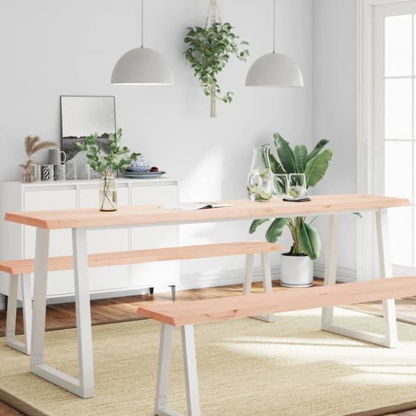 Pöytälevy 220x60x(2-6) cm käsittelemätön täysi puu elävä reuna