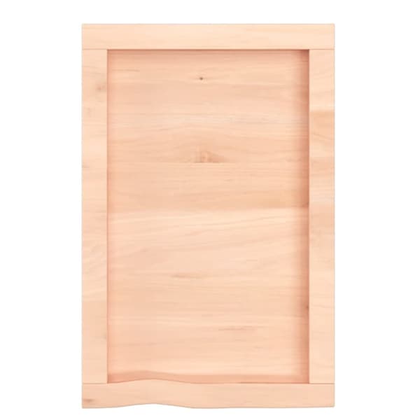Kylpyhuoneen työtaso 40x60x(2-6) cm käsittelemätön täysi puu