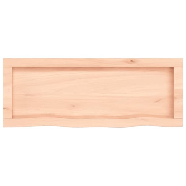bordplade til badeværelse 80x30x(2-6) cm massivt træ ubehandlet