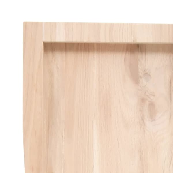bordplade til badeværelse 80x30x(2-6) cm massivt træ ubehandlet