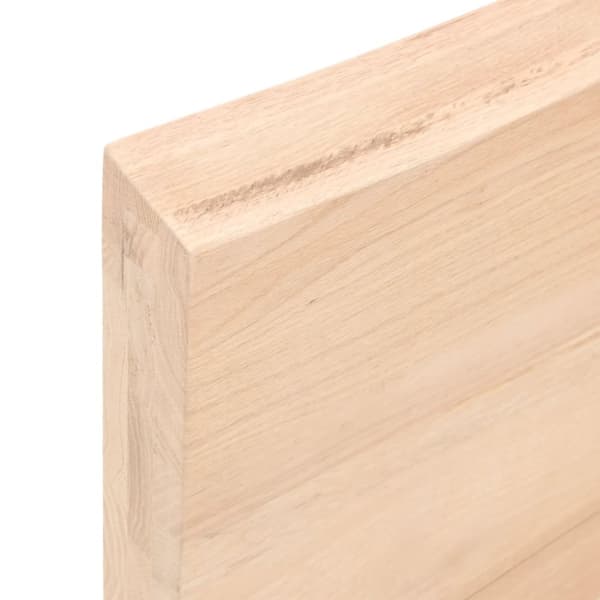 bordplade til badeværelse 80x30x(2-6) cm massivt træ ubehandlet