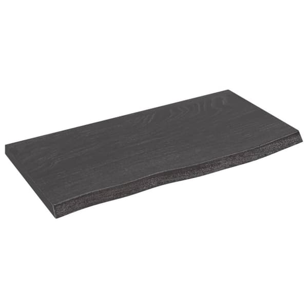 bordplade til badeværelse 60x30x2 cm massivt træ mørkegrå