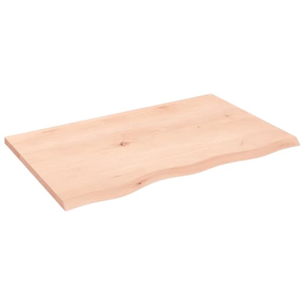 bordplade 80x50x2 cm ubehandlet massivt egetræ