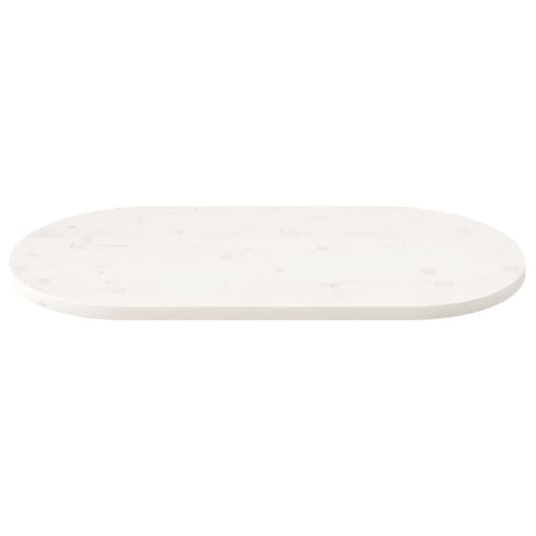 Pöytälevy valkoinen 100x50x2,5 cm täysi mänty ovaali