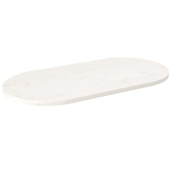 Pöytälevy valkoinen 100x50x2,5 cm täysi mänty ovaali