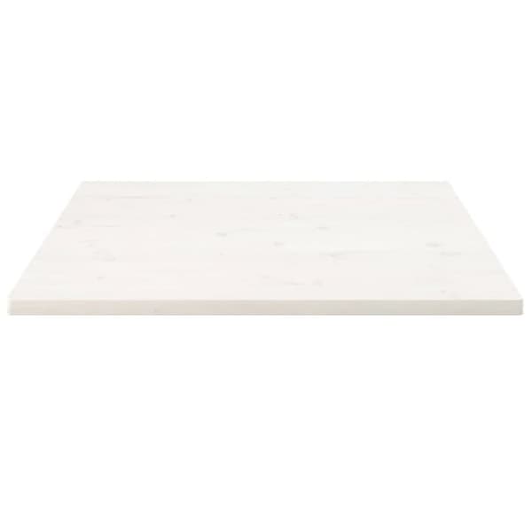 bordplade 90x90x2,5 cm firkantet massivt fyrretræ hvid