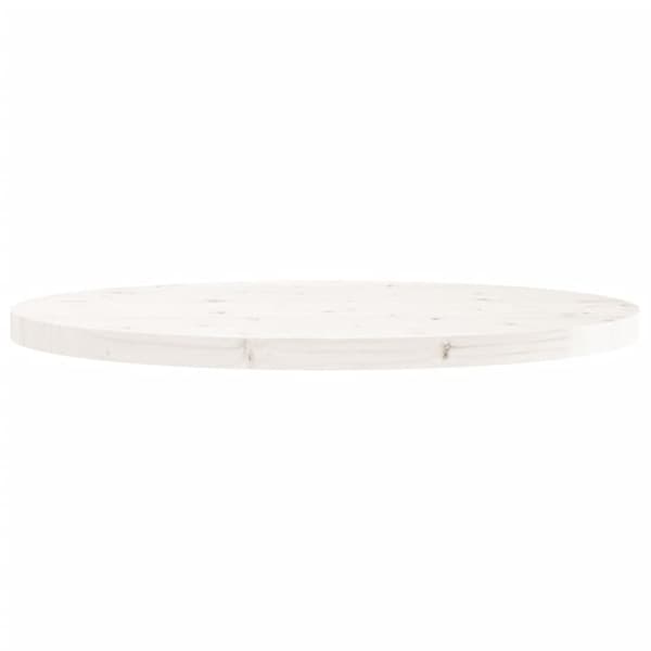 Bordsskiva rund vit Ø90x3 cm massiv furu