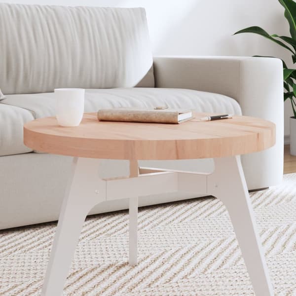 bordplade Ø60x4 cm rund massivt bøgetræ