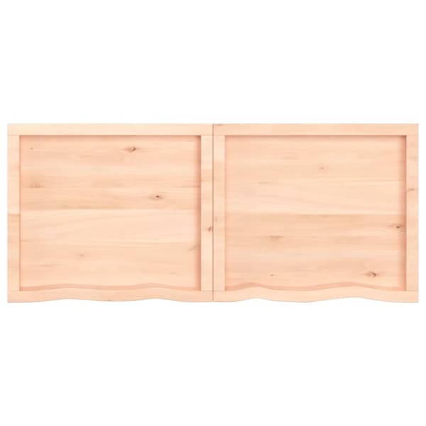 Kylpyhuoneen työtaso 140x60x(2-6) cm käsittelemätön täysi puu