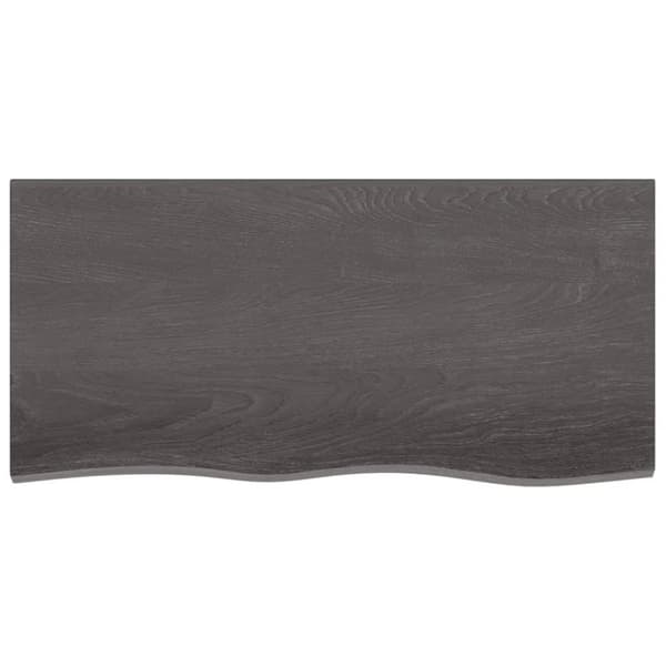 bordplade til badeværelse 100x50x(2-6) cm massivt træ mørkebrun