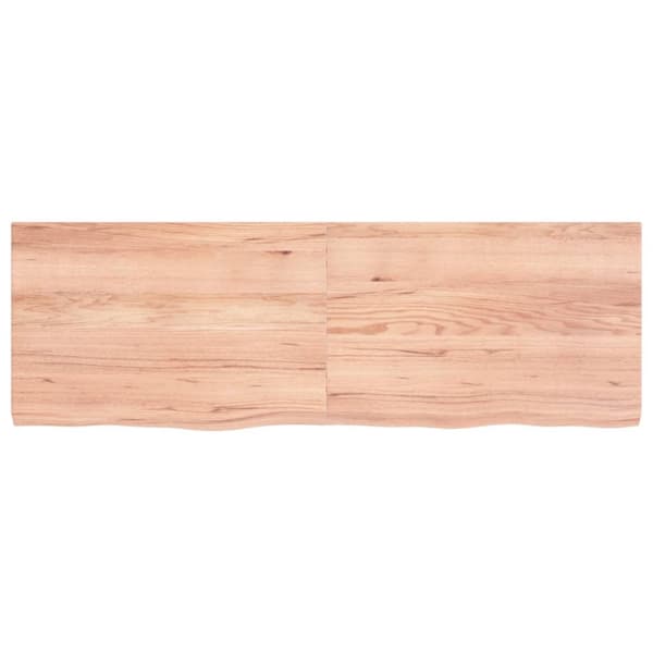 Bänkskiva badrum ljusbrun 120x40x(2-4) cm behandlat massivt trä