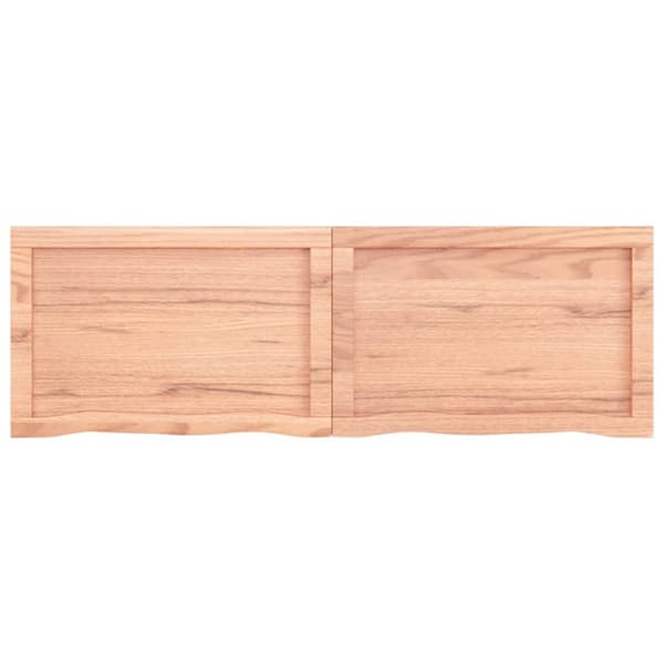 Bänkskiva badrum ljusbrun 120x40x(2-4) cm behandlat massivt trä