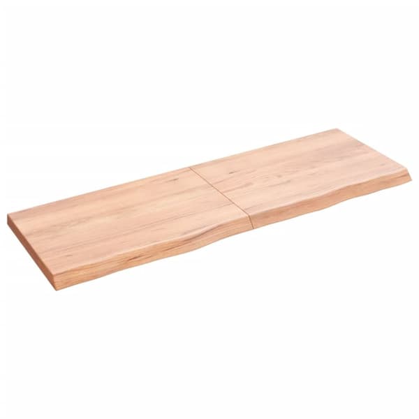 Bänkskiva badrum ljusbrun 120x40x(2-4) cm behandlat massivt trä
