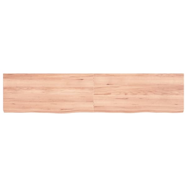 bordplade til badeværelse 180x40x(2-6) cm massivt træ lysebrun