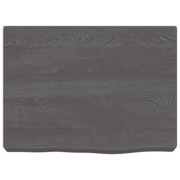 Bänkskiva badrum mörkbrun 40x30x(2-6) cm behandlat massivt trä