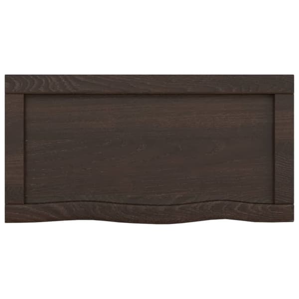 bordplade til badeværelse 60x30x(2-4) cm massivt træ mørkebrun