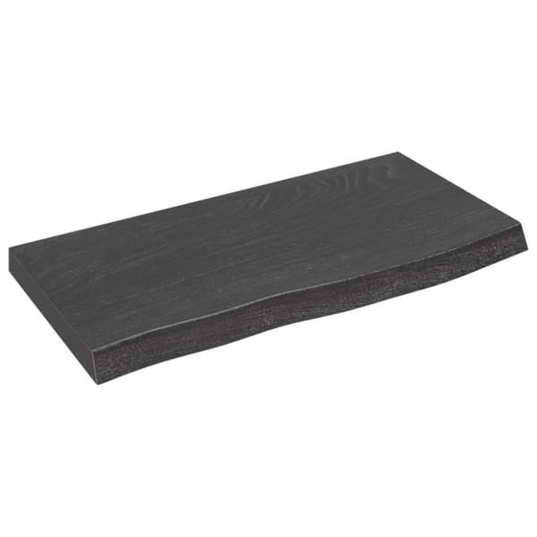 bordplade til badeværelse 60x30x(2-4) cm massivt træ mørkebrun