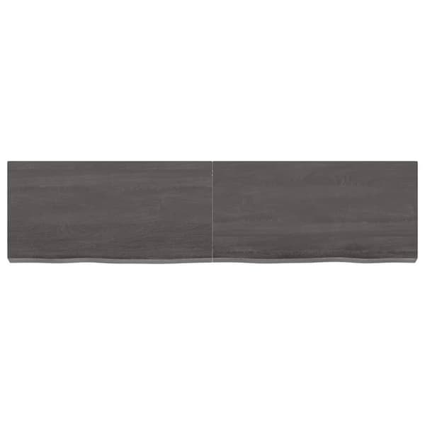 Bänkskiva badrum mörkbrun 120x30x(2-6) cm behandlat massivt trä