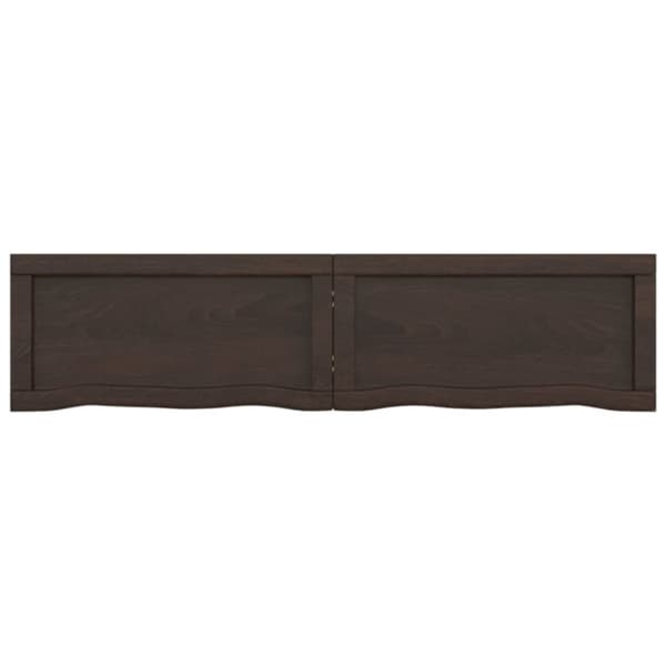 Bänkskiva badrum mörkbrun 120x30x(2-6) cm behandlat massivt trä