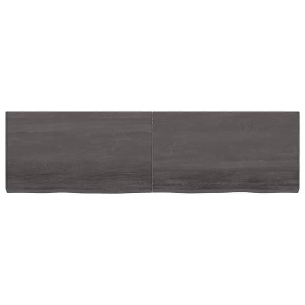 bordplade til badeværelse 180x50x(2-6) cm massivt træ mørkebrun