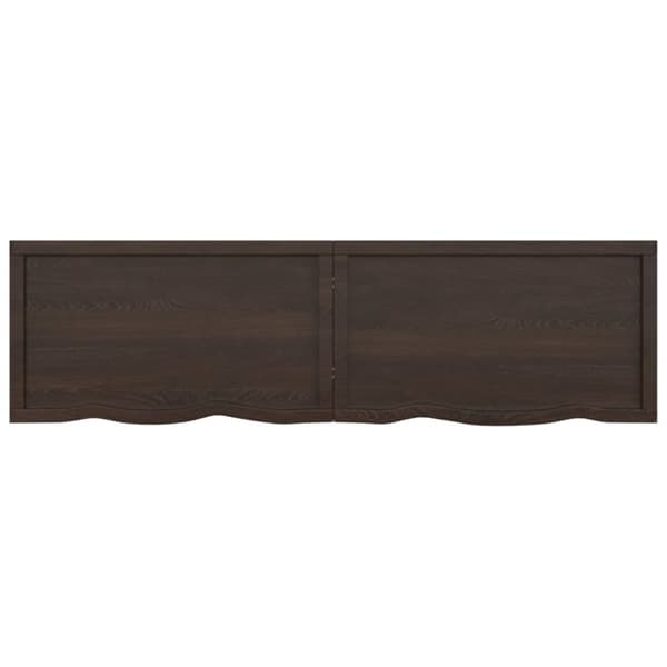 bordplade til badeværelse 180x50x(2-6) cm massivt træ mørkebrun