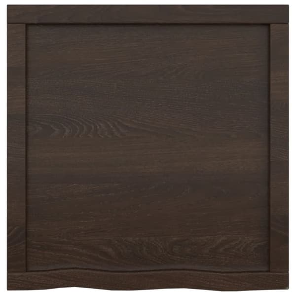Bänkskiva badrum mörkbrun 60x60x(2-6) cm behandlat massivt trä