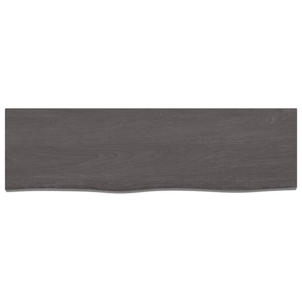 bordplade til badeværelse 100x30x(2-4) cm massivt træ mørkebrun