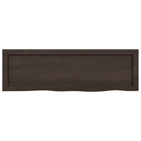 bordplade til badeværelse 100x30x(2-4) cm massivt træ mørkebrun