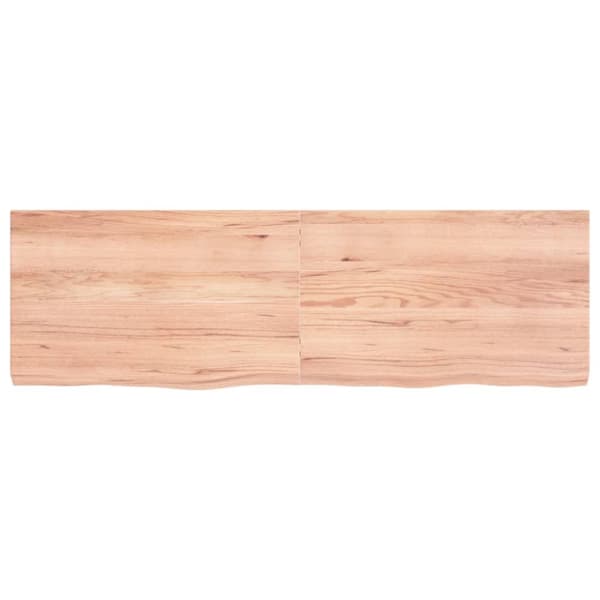 bordplade 160x50x(2-6) cm behandlet massivt egetræ lysebrun
