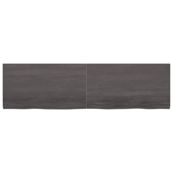 Bordsskiva mörkbrun 220x60x(2-4) cm behandlad massiv ek