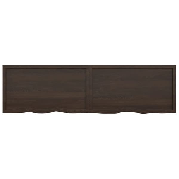 Bordsskiva mörkbrun 220x60x(2-4) cm behandlad massiv ek