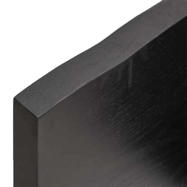 Bordsskiva mörkbrun 220x60x(2-4) cm behandlad massiv ek