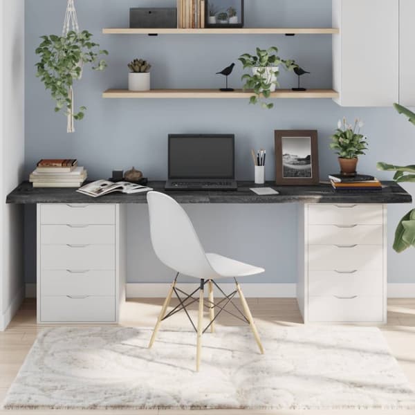 Bordsskiva mörkbrun 220x60x(2-4) cm behandlad massiv ek