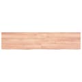 Miniatyrbillede 3 af 9: bordplade 180x40x(2-6) cm behandlet massivt egetræ lysebrun