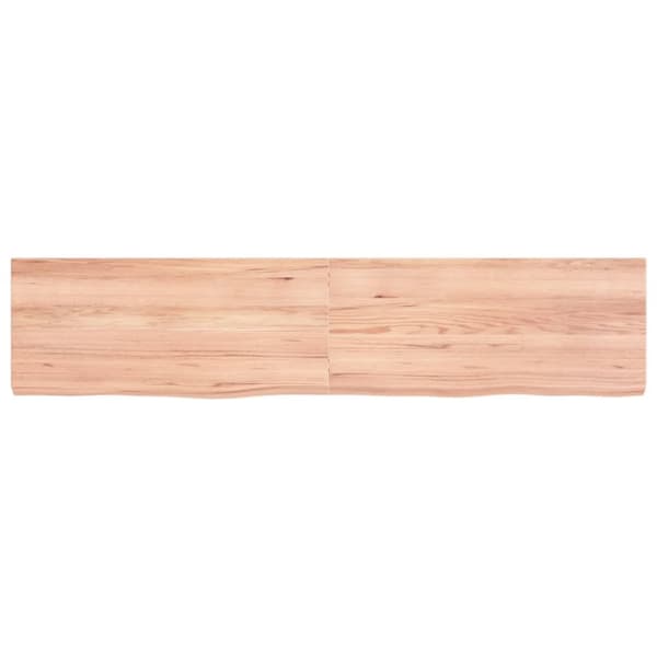 bordplade 180x40x(2-6) cm behandlet massivt egetræ lysebrun