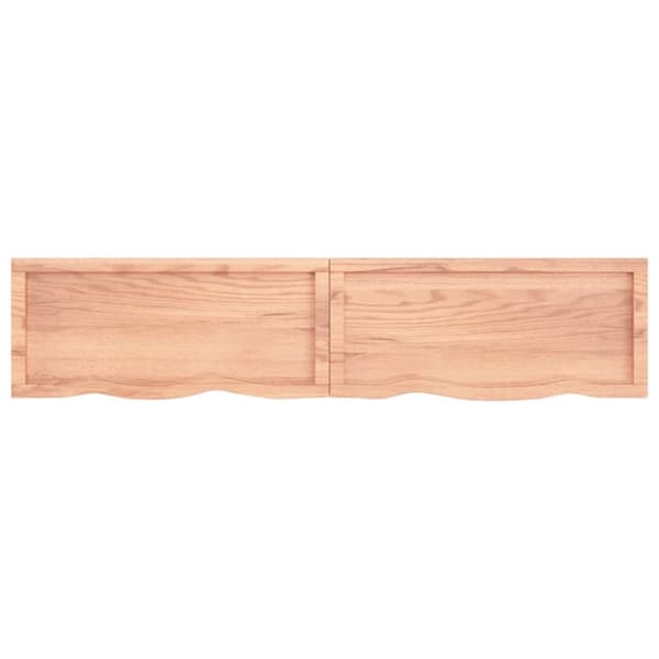 bordplade 180x40x(2-6) cm behandlet massivt egetræ lysebrun