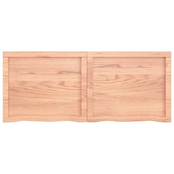 bordplade 120x50x(2-4) cm behandlet massivt egetræ lysebrun