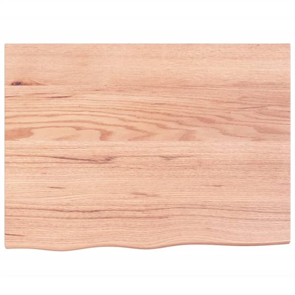 Bänkskiva badrum ljusbrun 80x60x(2-6) cm behandlat massivt trä