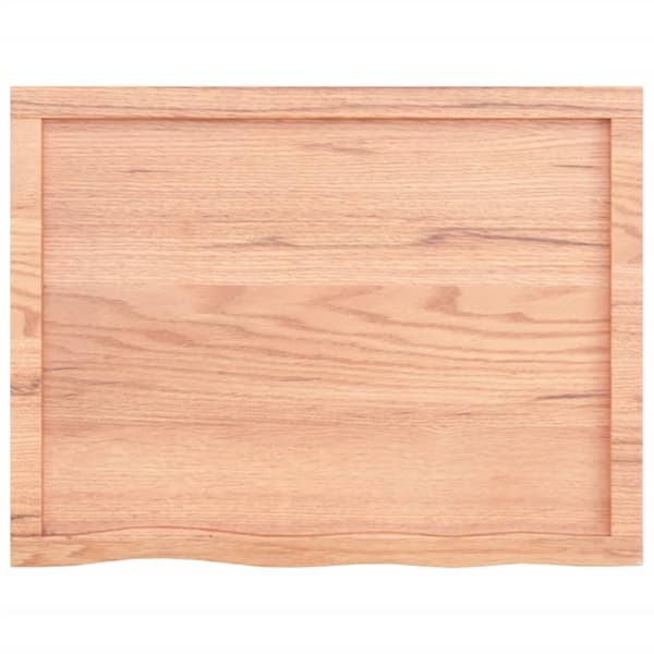 Bänkskiva badrum ljusbrun 80x60x(2-6) cm behandlat massivt trä