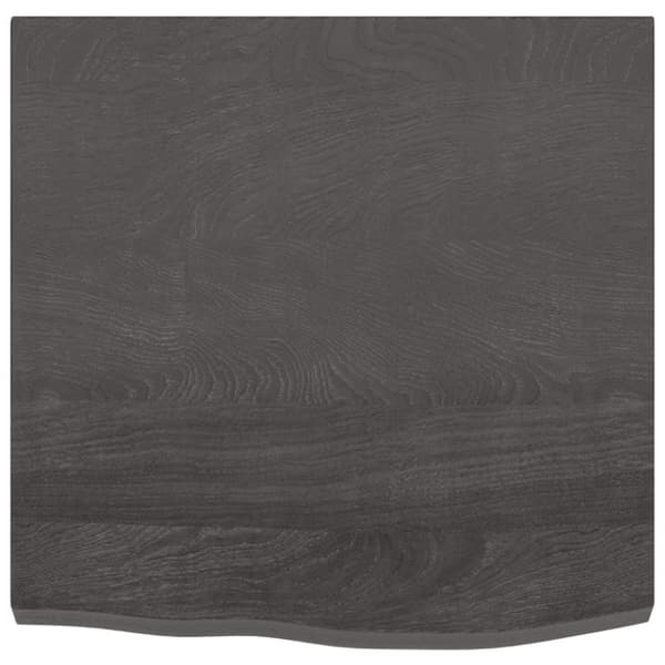 Bordsskiva mörkbrun 60x60x(2-4) cm behandlad massiv ek