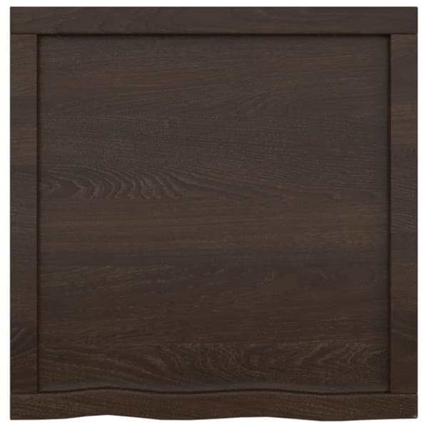 Bordsskiva mörkbrun 60x60x(2-4) cm behandlad massiv ek