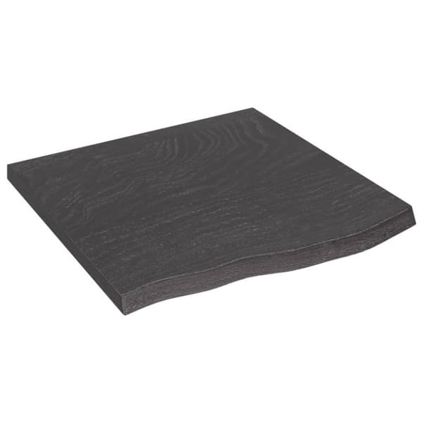 Bordsskiva mörkbrun 60x60x(2-4) cm behandlad massiv ek