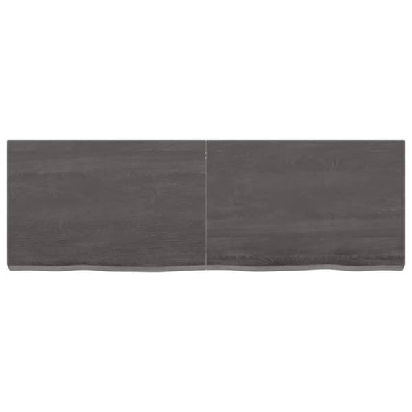 bordplade til badeværelse 120x40x(2-6) cm massivt træ mørkebrun