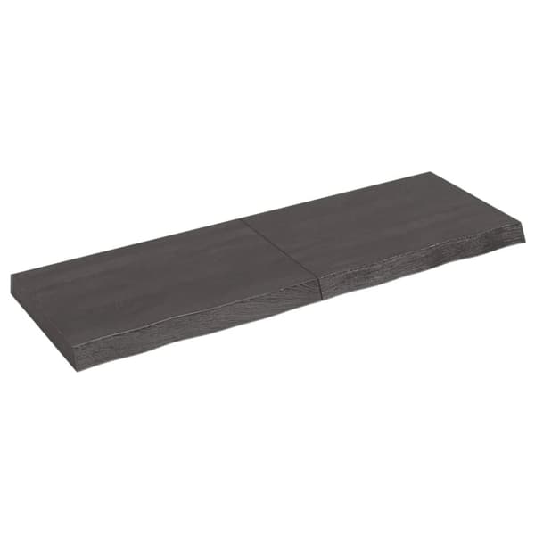 bordplade til badeværelse 120x40x(2-6) cm massivt træ mørkebrun