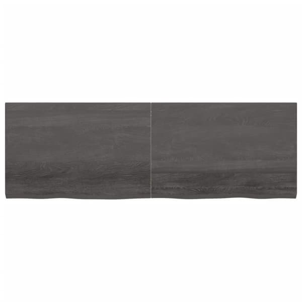 bordplade 180x60x(2-4) cm behandlet massivt egetræ mørkebrun