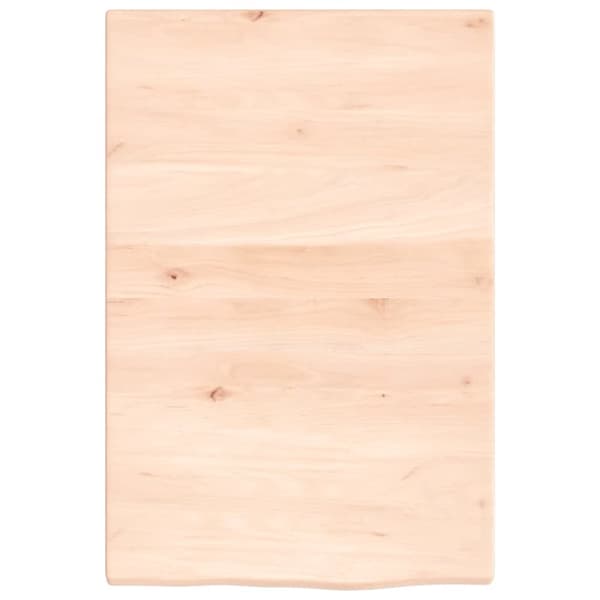 bordplade til badeværelse 40x60x2 cm massivt træ ubehandlet