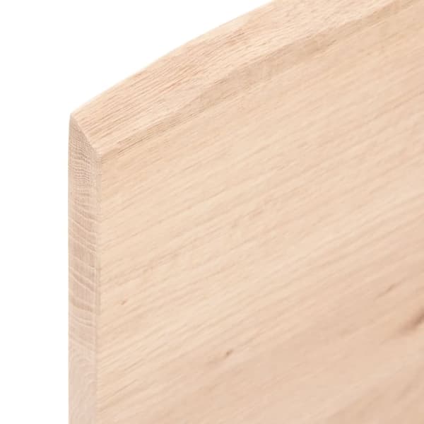 bordplade til badeværelse 40x60x2 cm massivt træ ubehandlet