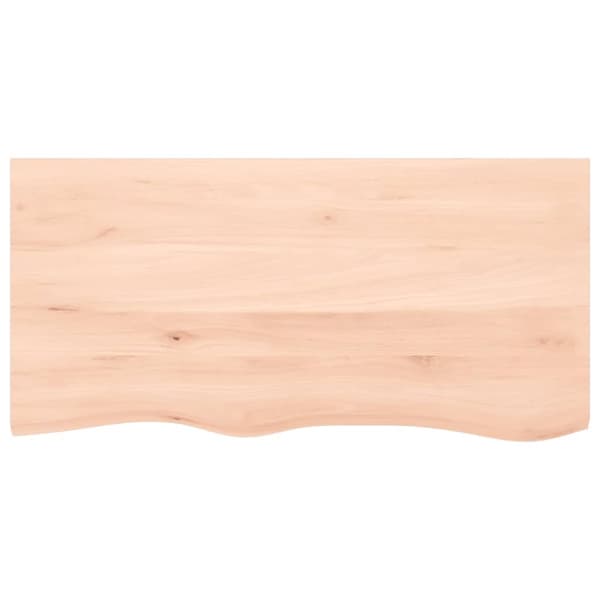 bordplade til badeværelse 160x50x2 cm massivt træ ubehandlet