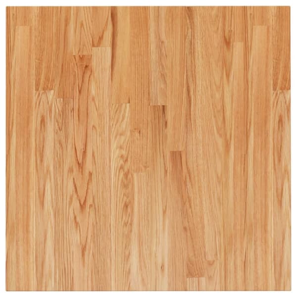 firkantet bordplade 60x60x2,5 cm behandlet massivt eg lysebrun